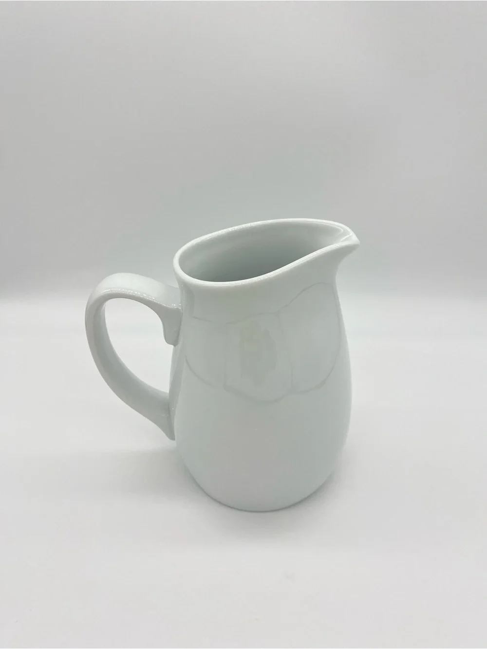 Classic White Ceramic Creamer Pitcher Farmhouse Kitchen Serving Jug